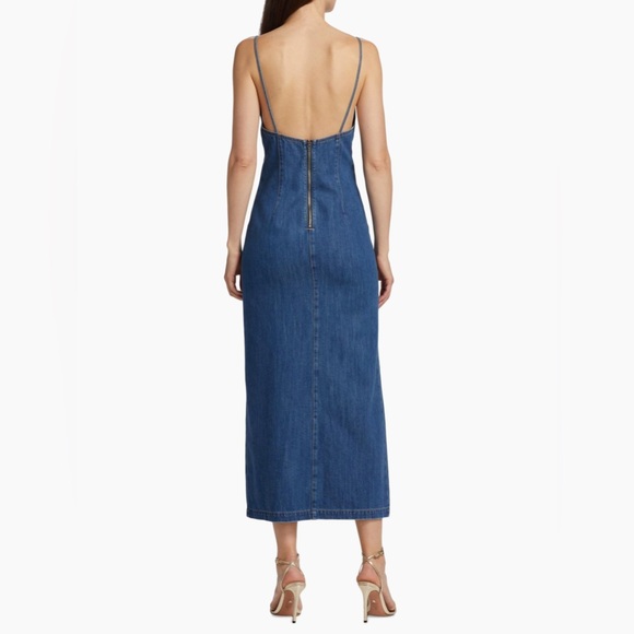 Alice + Olivia Julietta Denim Midi-Dress/Size 6 - Picture 3 of 12